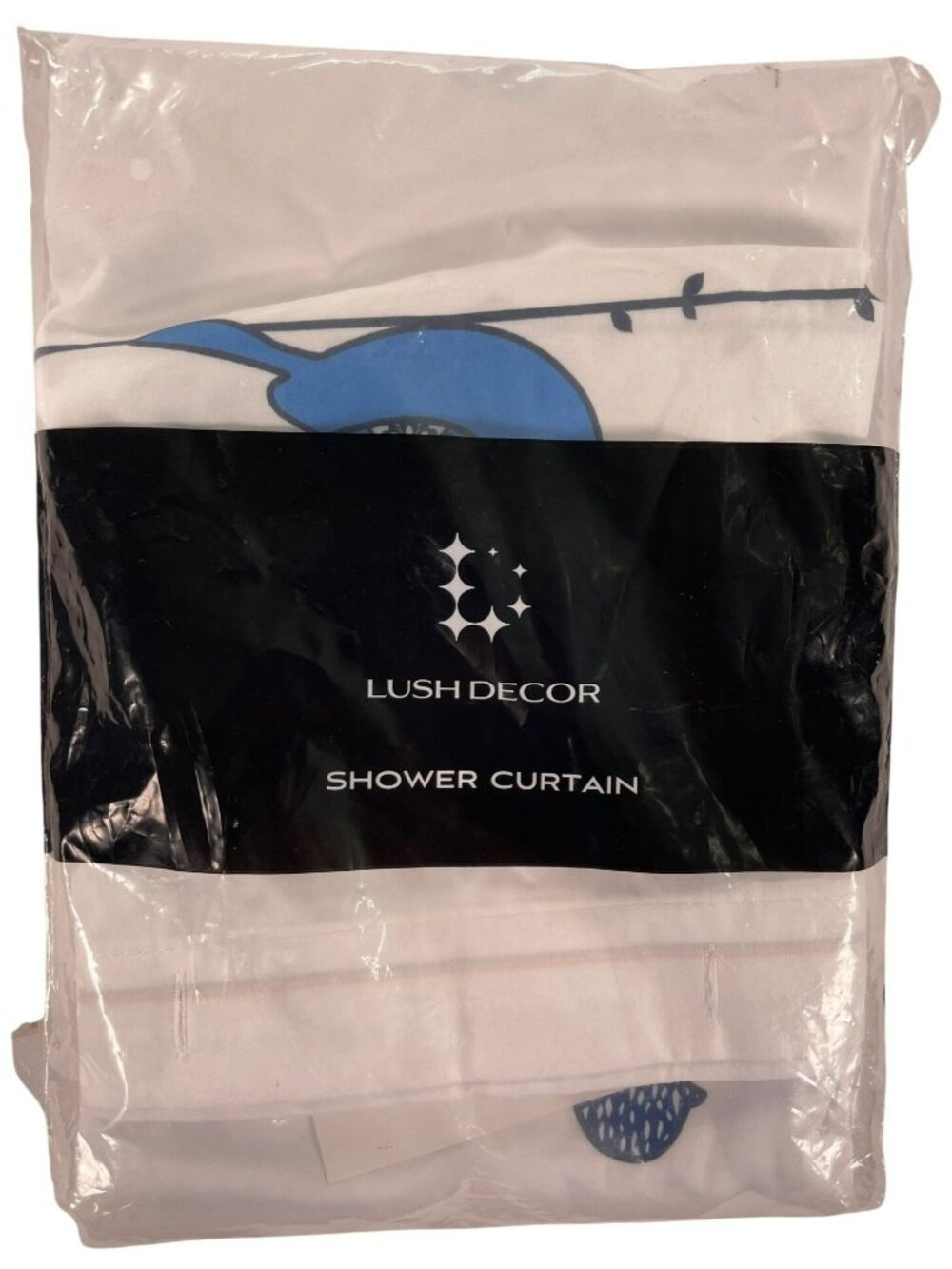 Lush Decor Rowley Birds Shower Curtain Navy 72" X 72" Single Panel UNOPENED NEW